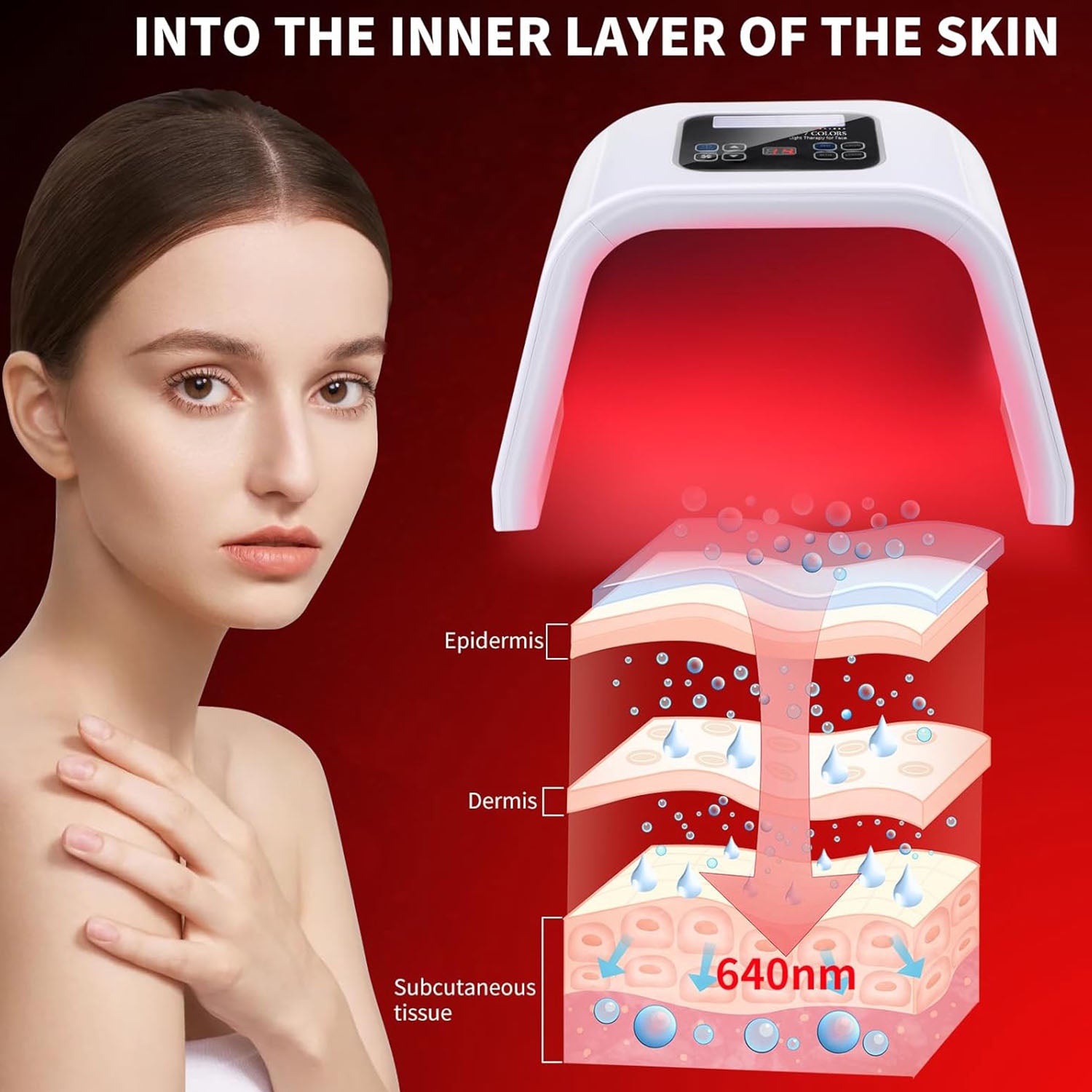 7 Color Red Light Therapy Machine for Face and Neck