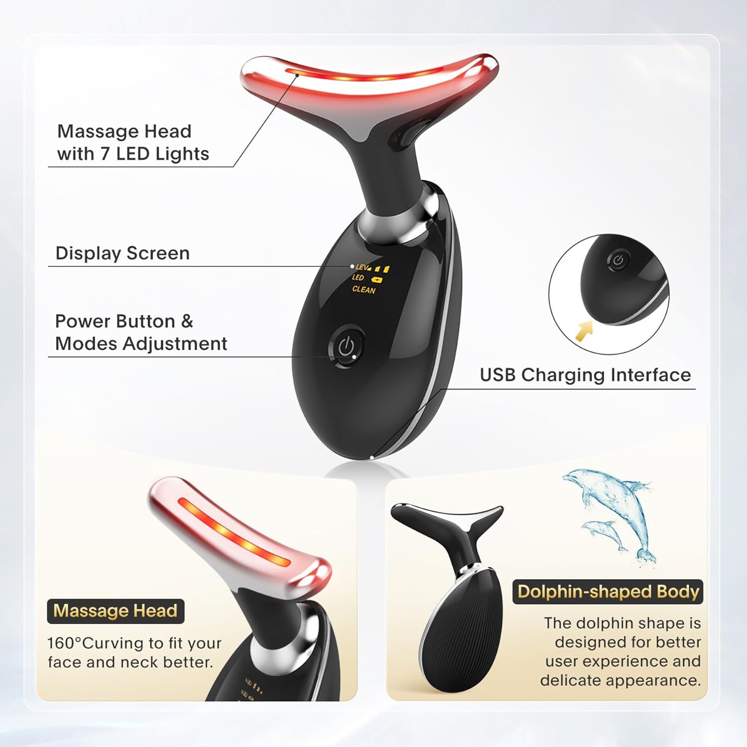 7-in-1 Red Light Therapy Device for Face and Neck