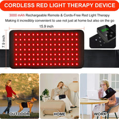 Cordless Infrared Red Light Therapy Pad for Back Knee Leg