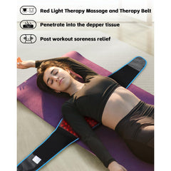 Cordless Red Light Therapy Massage Belt with 3 Heat Levels and Vibrating