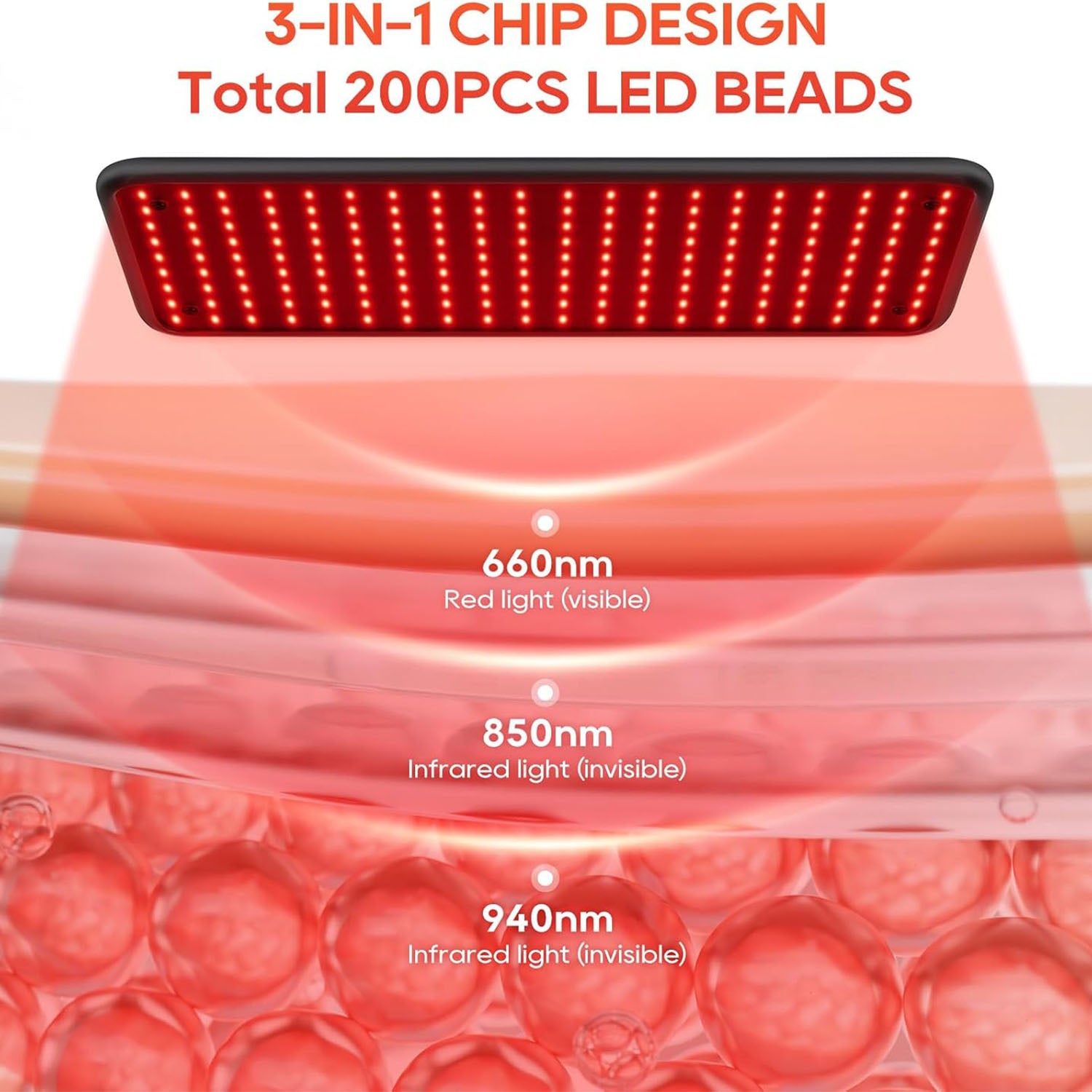 Infrared Red Light Therapy Lamp Device for Face and Body