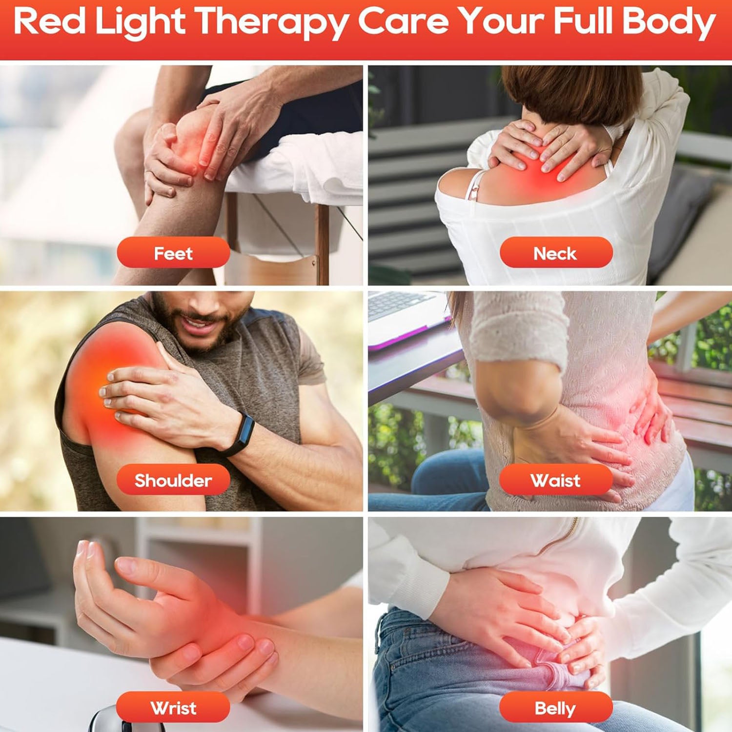 Infrared Red Light Therapy Lamp Device for Face and Body