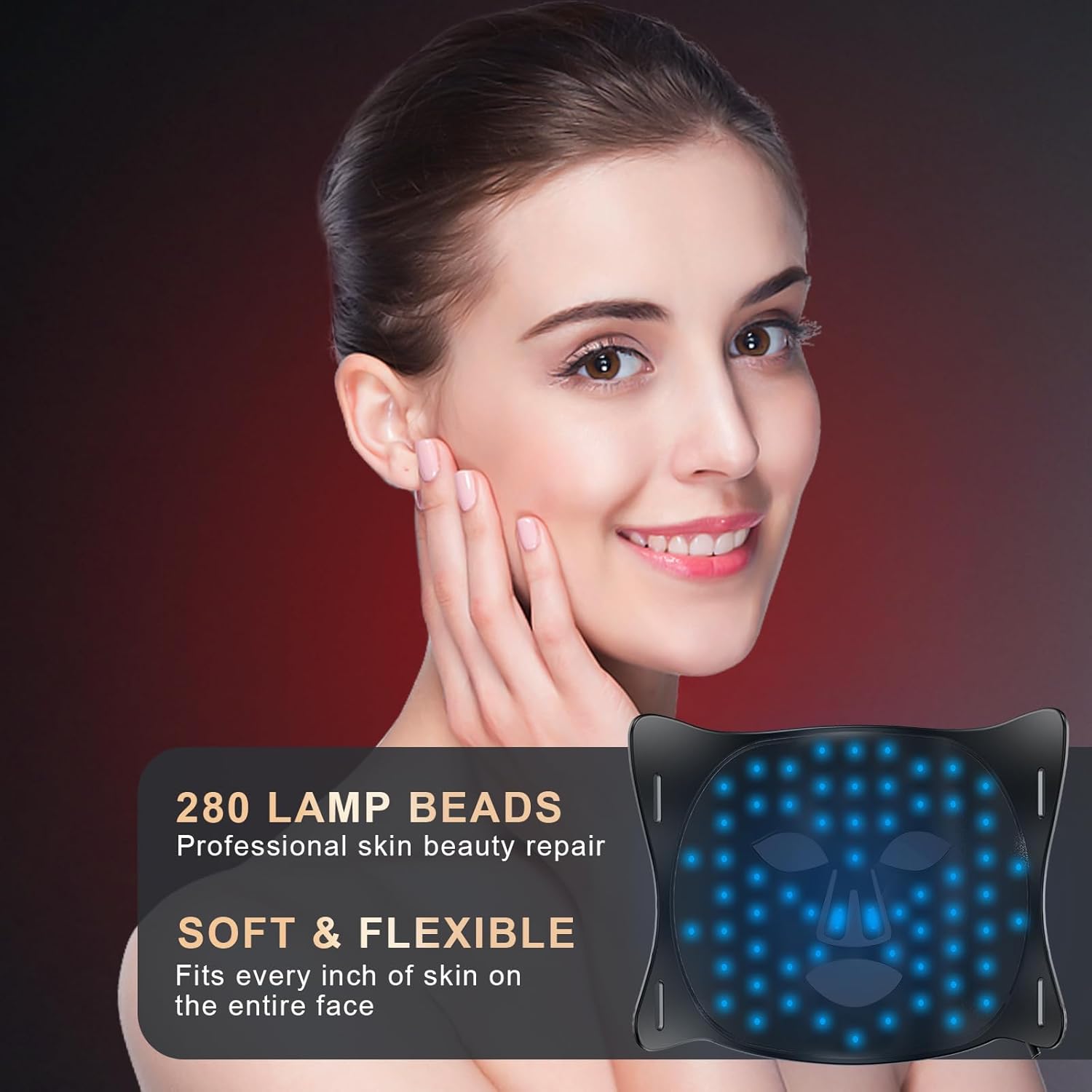 LED Face Mask Red Light Therapy for Face for Acne, Wrinkles, Skin Rejuvenation