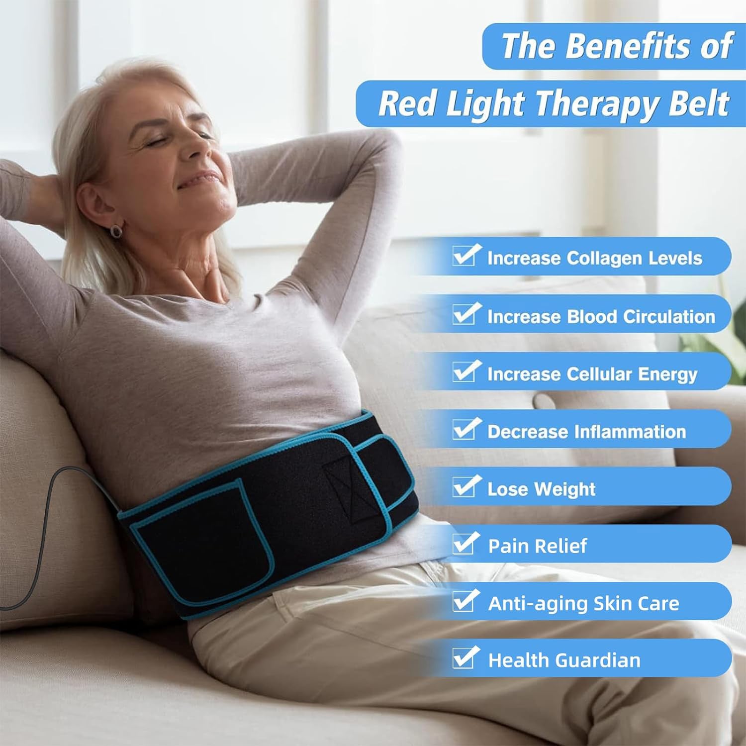 Red Light Therapy Wrap Belt for Waist Back Shoulder Knee Leg