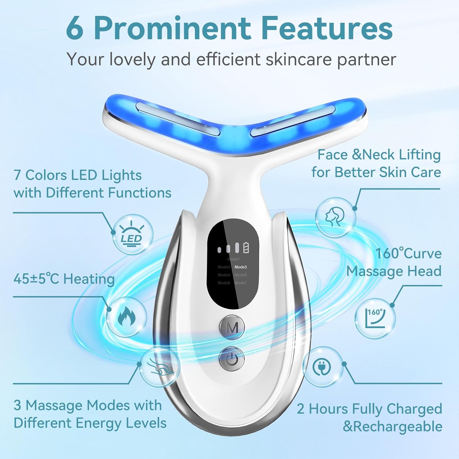 Red Light Therapy for Face and Neck,Lymphatic Drainage Massager