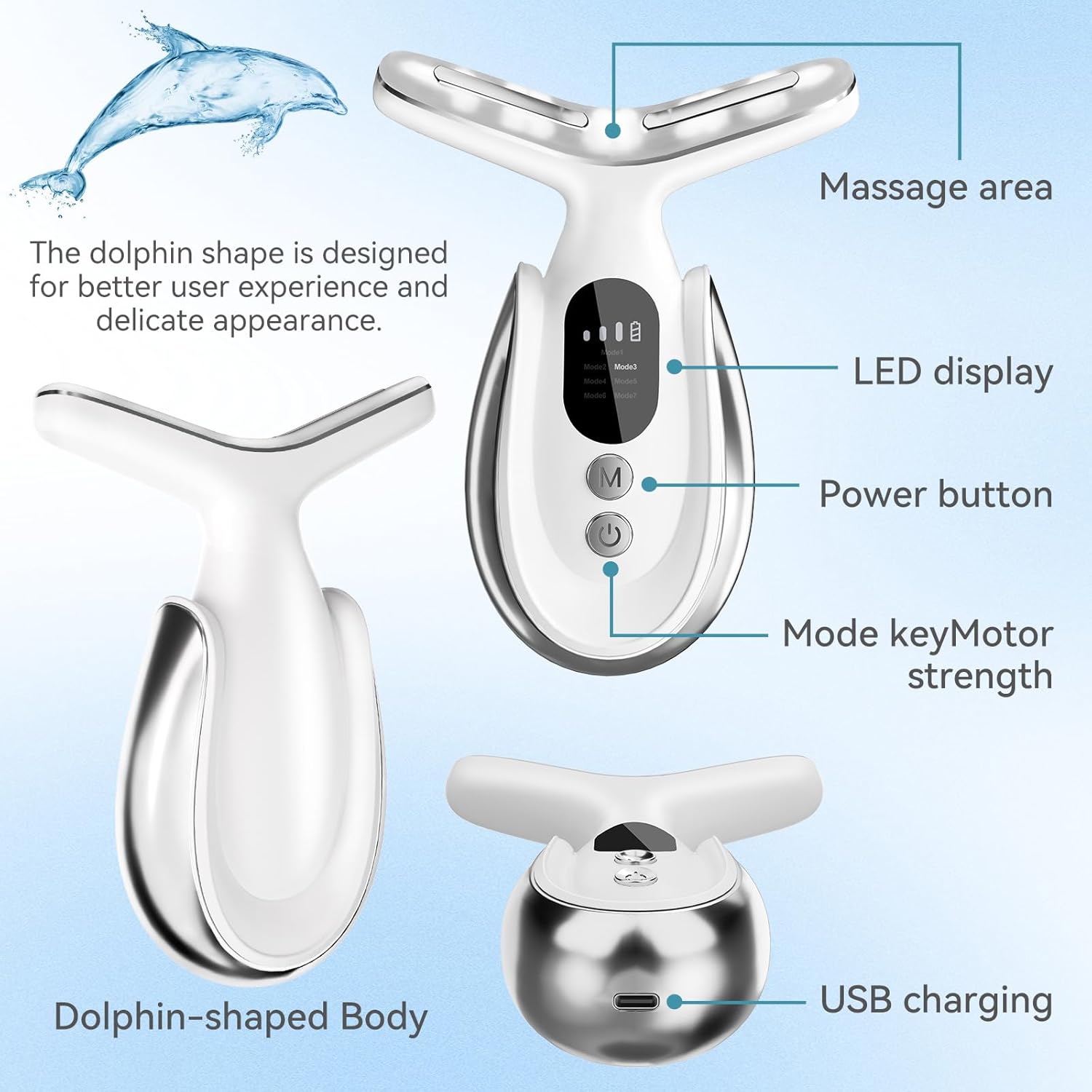 Red Light Therapy for Face and Neck,Lymphatic Drainage Massager