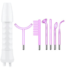 Violet Portable High Frequency Facial Wand Machine Device with 6 Glass Tubes