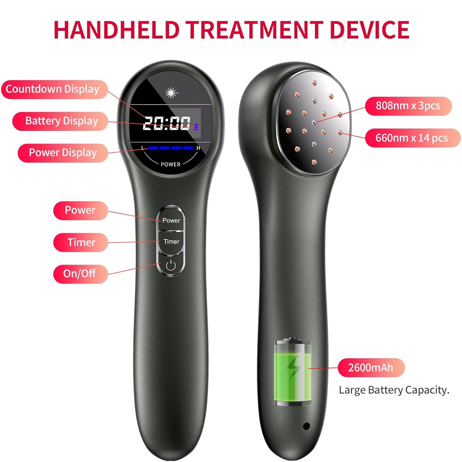 Infrared Red Light Device for Body Pain Relief with LED Display Timer Control