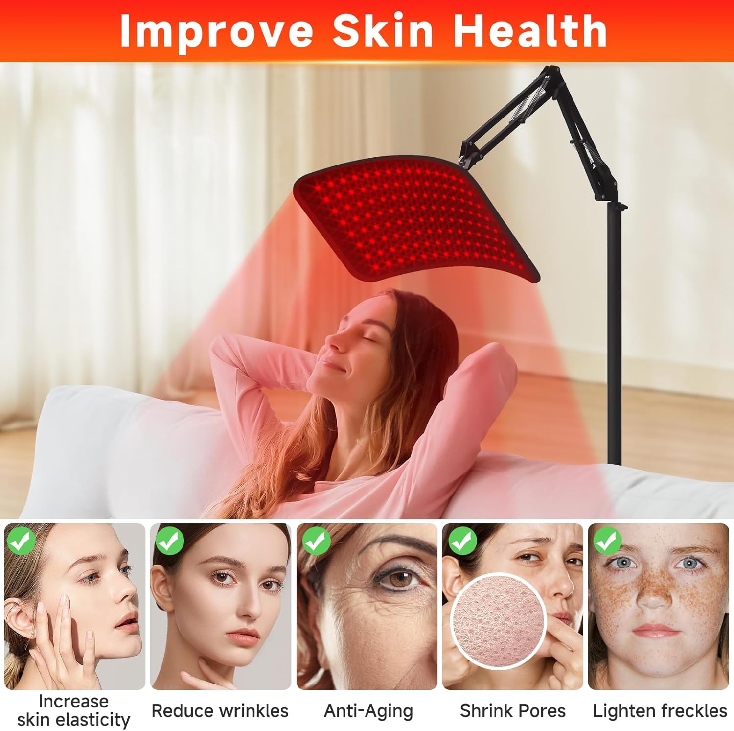 Red Light Therapy, 3 in 1 Infrared Light Therapy with Stand