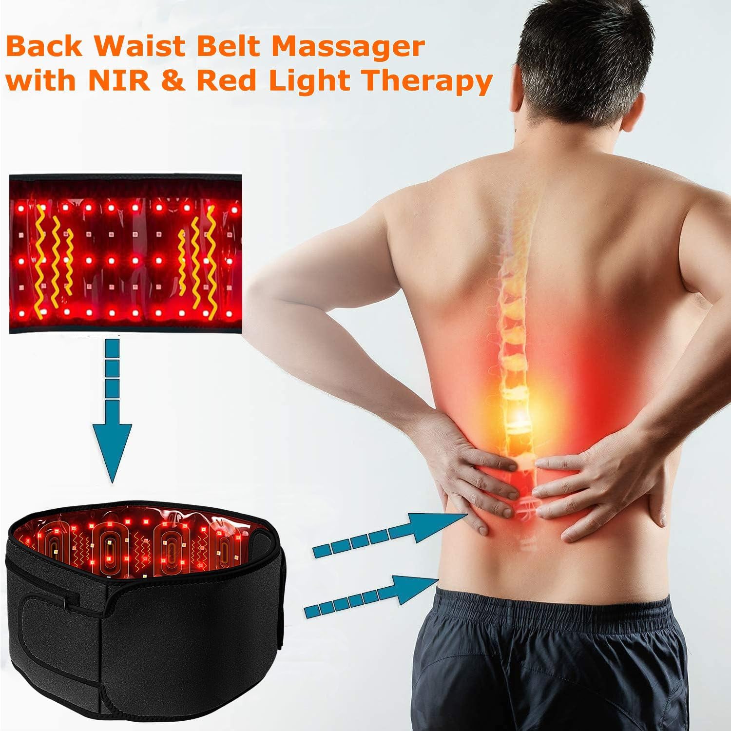 Infrared Red Light Therapy Device Wrap for Body with Vibration