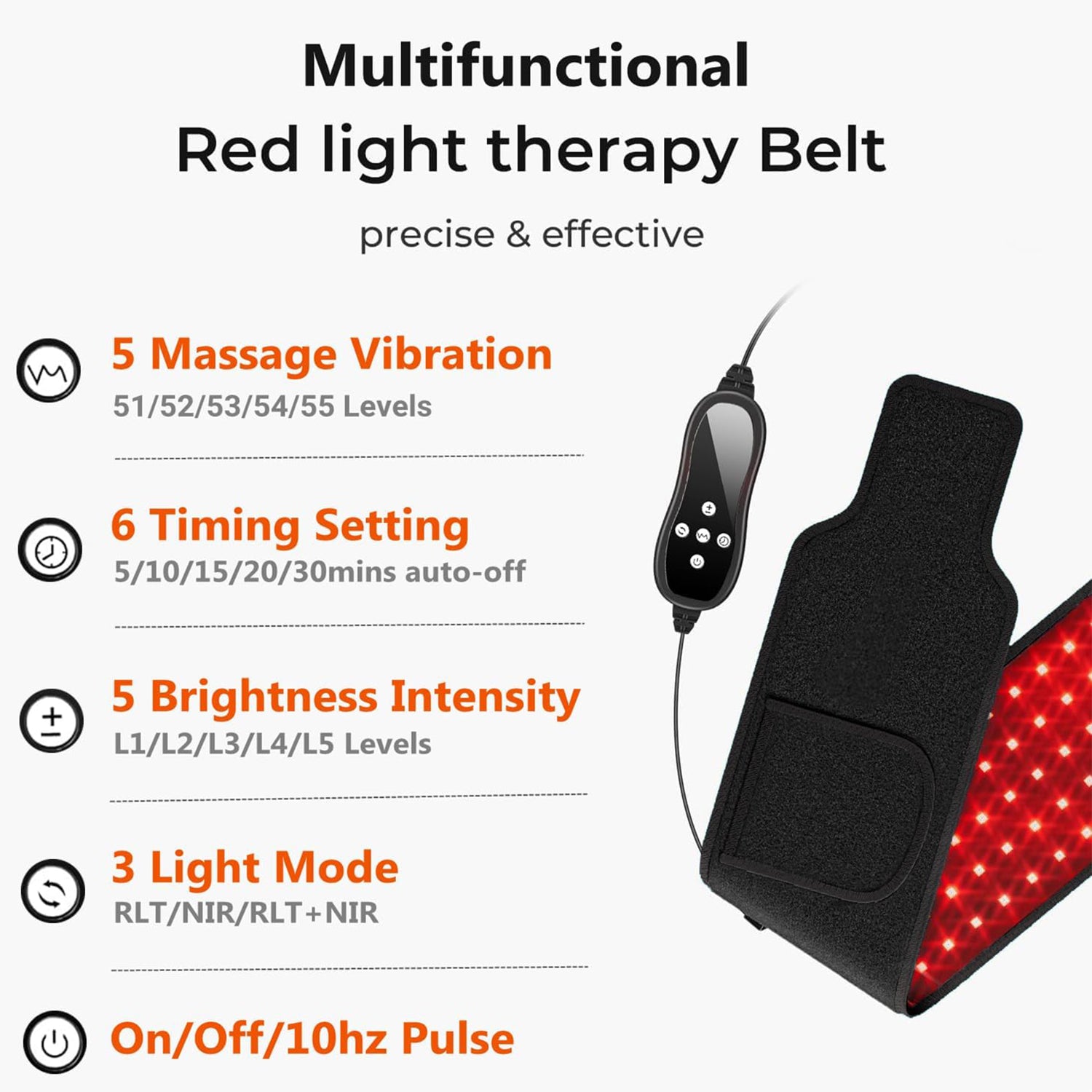 Infrared Red Light Therapy Device Wrap for Body with Vibration