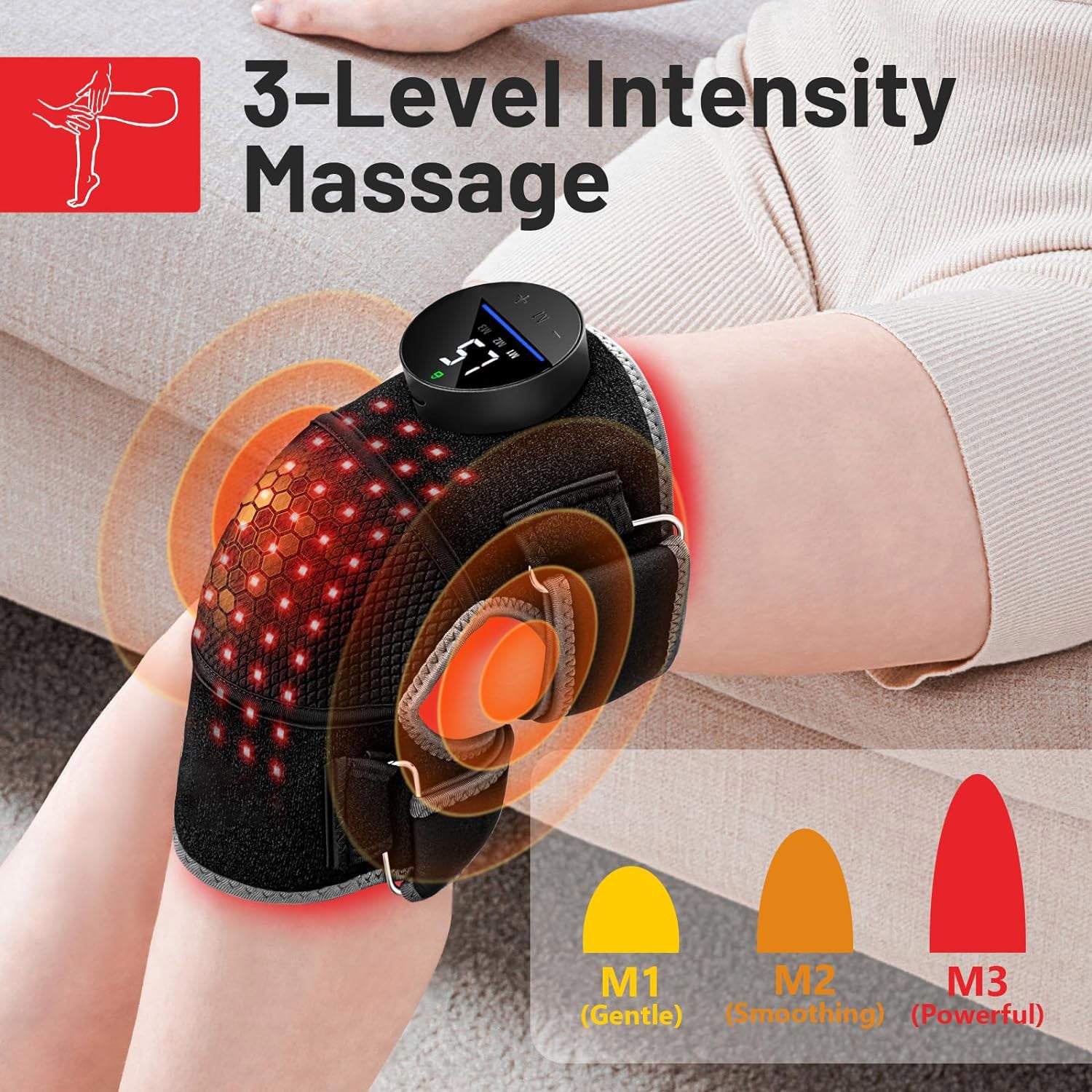 Red Light Therapy Knee Brace Vibration Knee Massage for Pain Relief