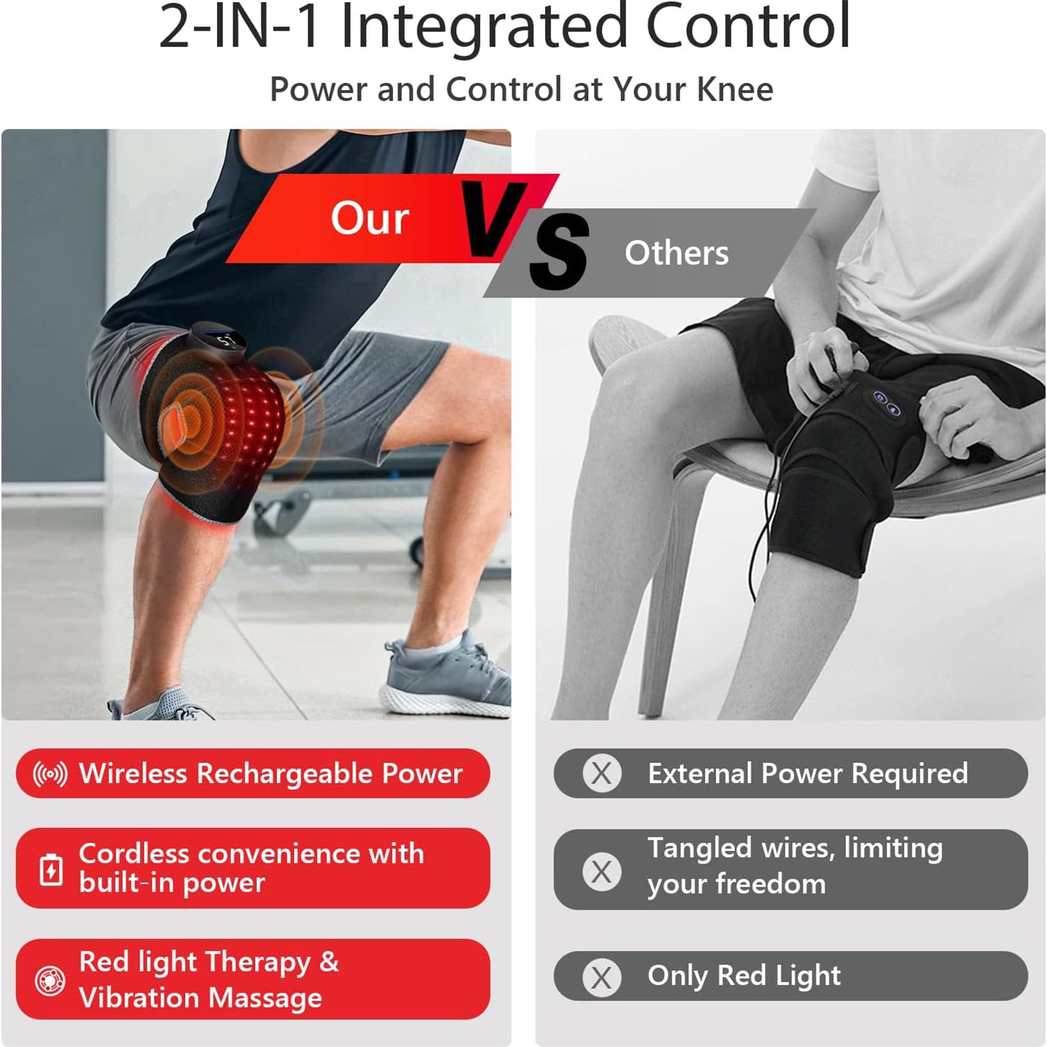 Red Light Therapy Knee Brace Vibration Knee Massage for Pain Relief