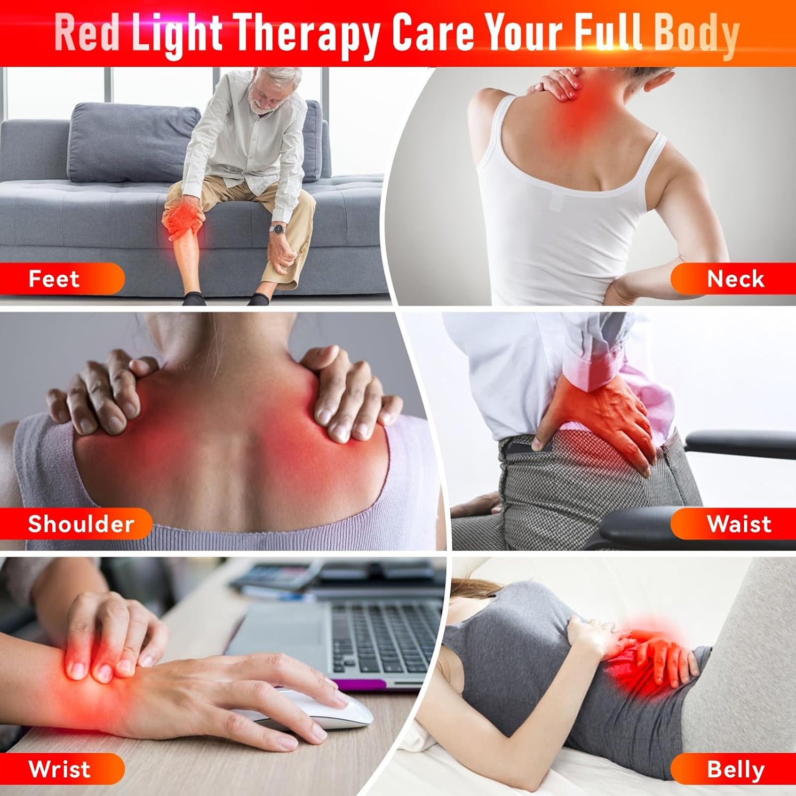 Red Light Therapy Lamp for Body,Infrared Led Red Light Therapy Device at Home for Face Pain Skin Back