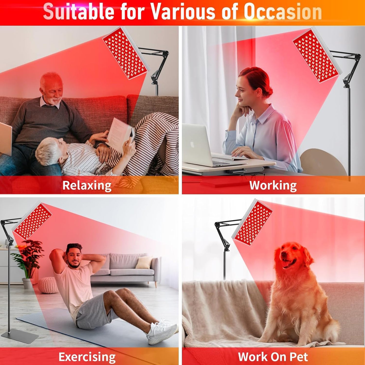 Infrared Red Light Therapy Lamp For face and Body with Stand