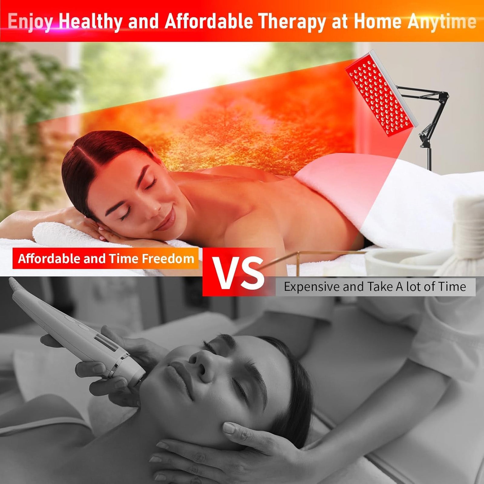 Red Light Therapy Lamp for Body,Infrared Led Red Light Therapy Device at Home for Face Pain Skin Back