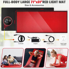 Infrared Red Light Therapy Mat for Body 71′′x 31′′