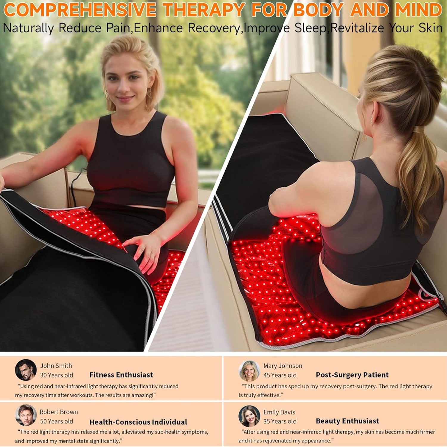 Red Light Therapy Mat for Full Body 75”x 35”