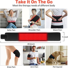 Red Light Therapy Infrared Light Therapy Wrap Belt for Body Pain Relief Wearable Large Pad for Waist Back Muscle Repair