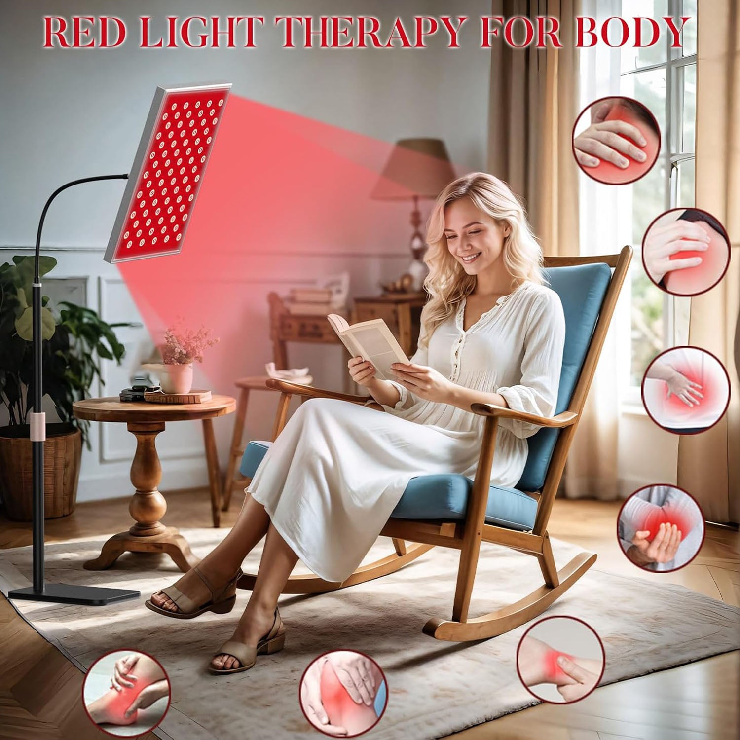 Red Light Therapy for Body, Infrared Light Therapy Panel with Stand