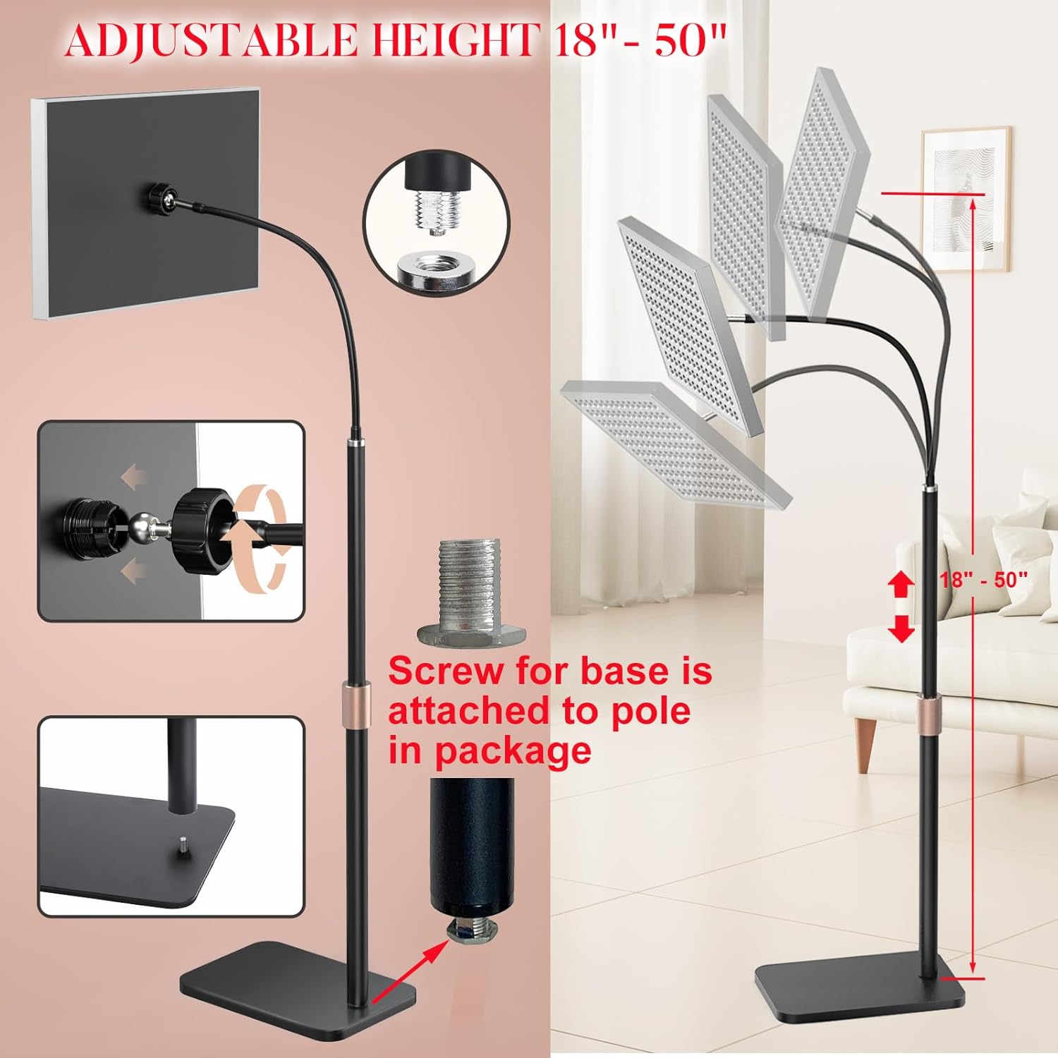 Red Light Therapy for Body, Infrared Light Therapy Panel with Stand