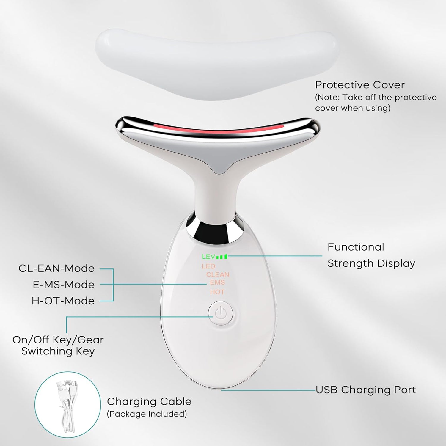 Red Light Therapy for Face, 7 Color LED Facial Light Therapy Wand