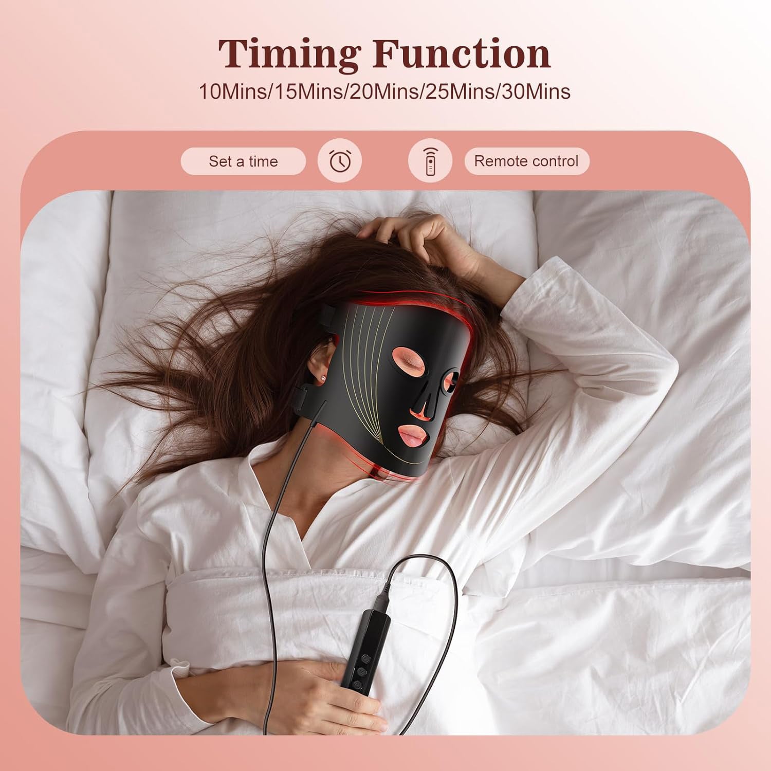 Red Light Therapy for Face, Led Red Light Therapy Mask with Remote