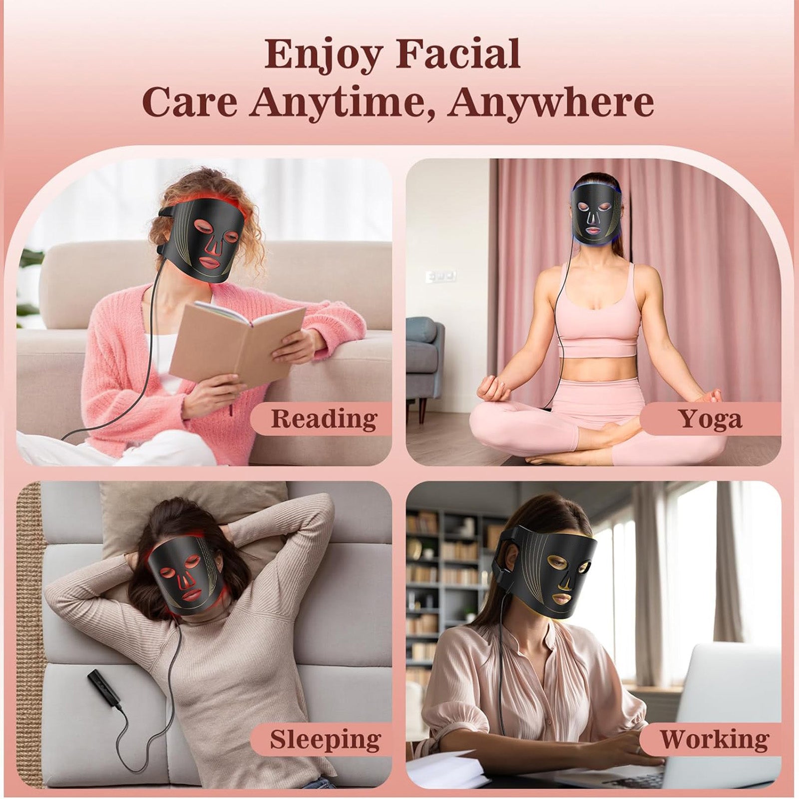 Red Light Therapy for Face, Led Red Light Therapy Mask with Remote