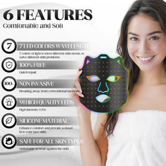 Red Light Therapy for Face, 7 Colors LED Face Mask Light Therapy