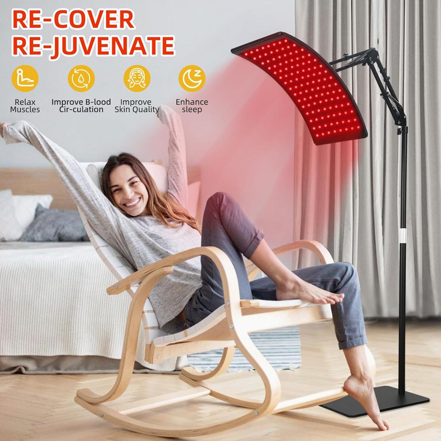 Infrared Red Light Therapy Lamp for Face and Body