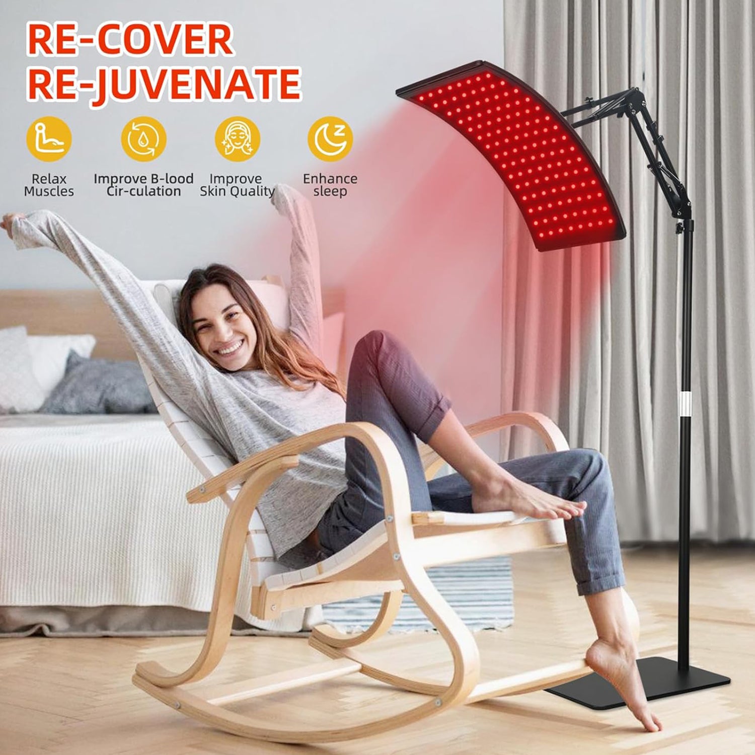 Infrared Red Light Therapy for Face and Body with Stand