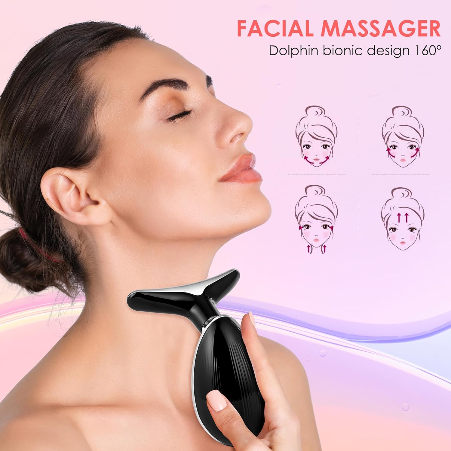 Red Light Therapy For Face and Neck with 7 Color, Facial Massager