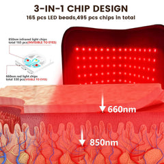 Red Light Therapy for Feet, 165 LEDs Red Light Therapy Shoe for Ankles, Insteps, Feet and Toes(Single)